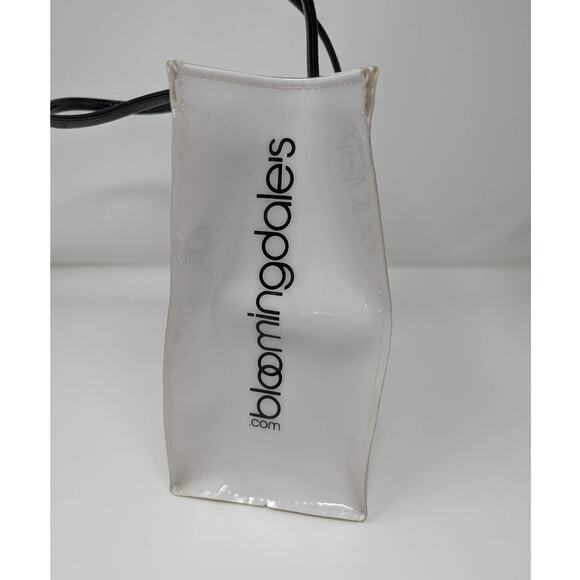 Bloomingdales Plastic PVC Tote Bag British & American Flag Heart RARE - Picture 3 of 5